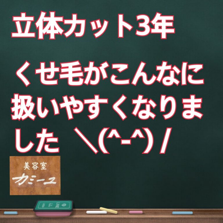 立体カット（くせ毛カット）を続けて、3年。